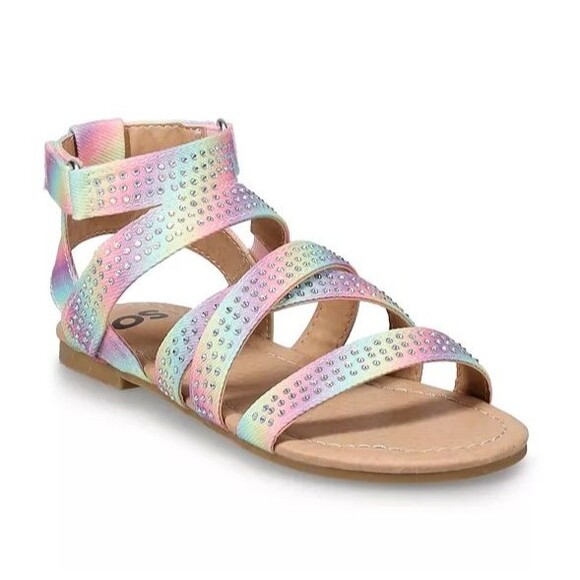 Girl's size 5 Sandals Gladiator SO Cecilaa Rainbow NEW - Picture 1 of 1